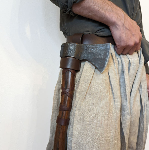 Genuine Leather Axe Belt Holster - Brown