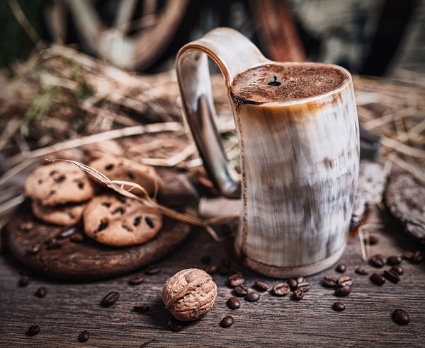 Horn Coffee Mug | Genuine Ox-Horn Tankard for Hot Liquids