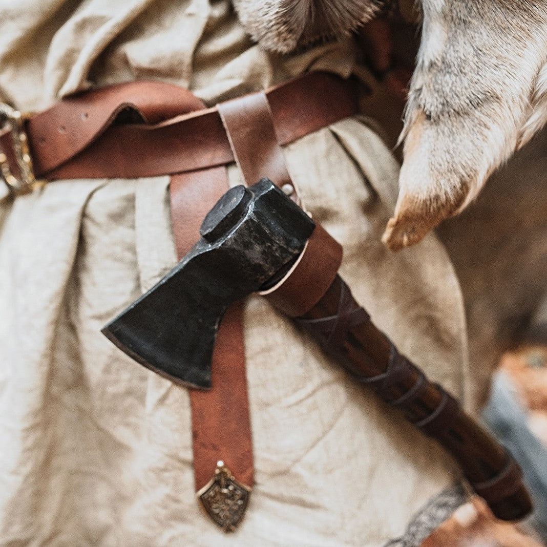Leather Axe Holster – Handmade Belt Sheath