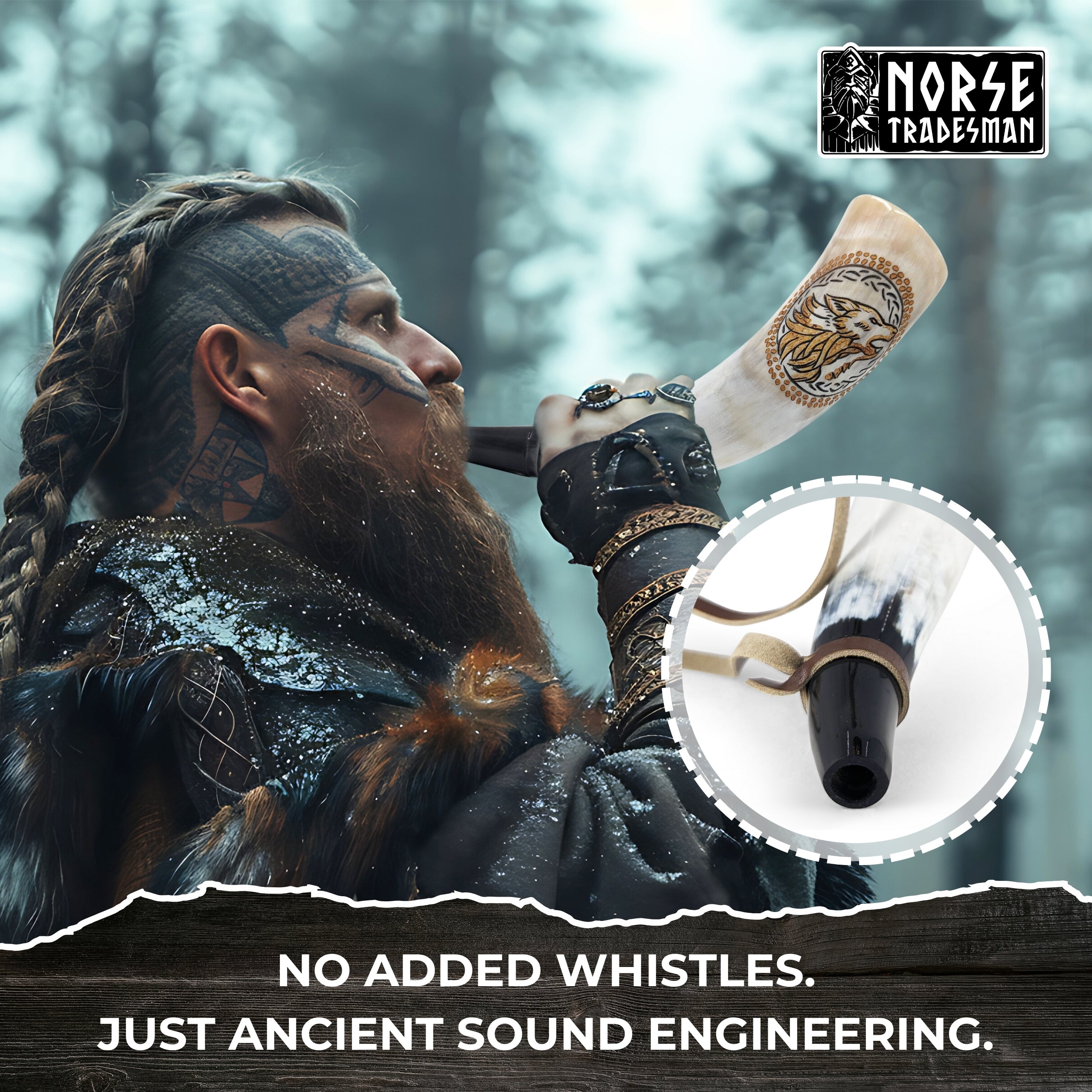 Viking Replica War Horn | Genuine Ox-Horn Gjallarhorn