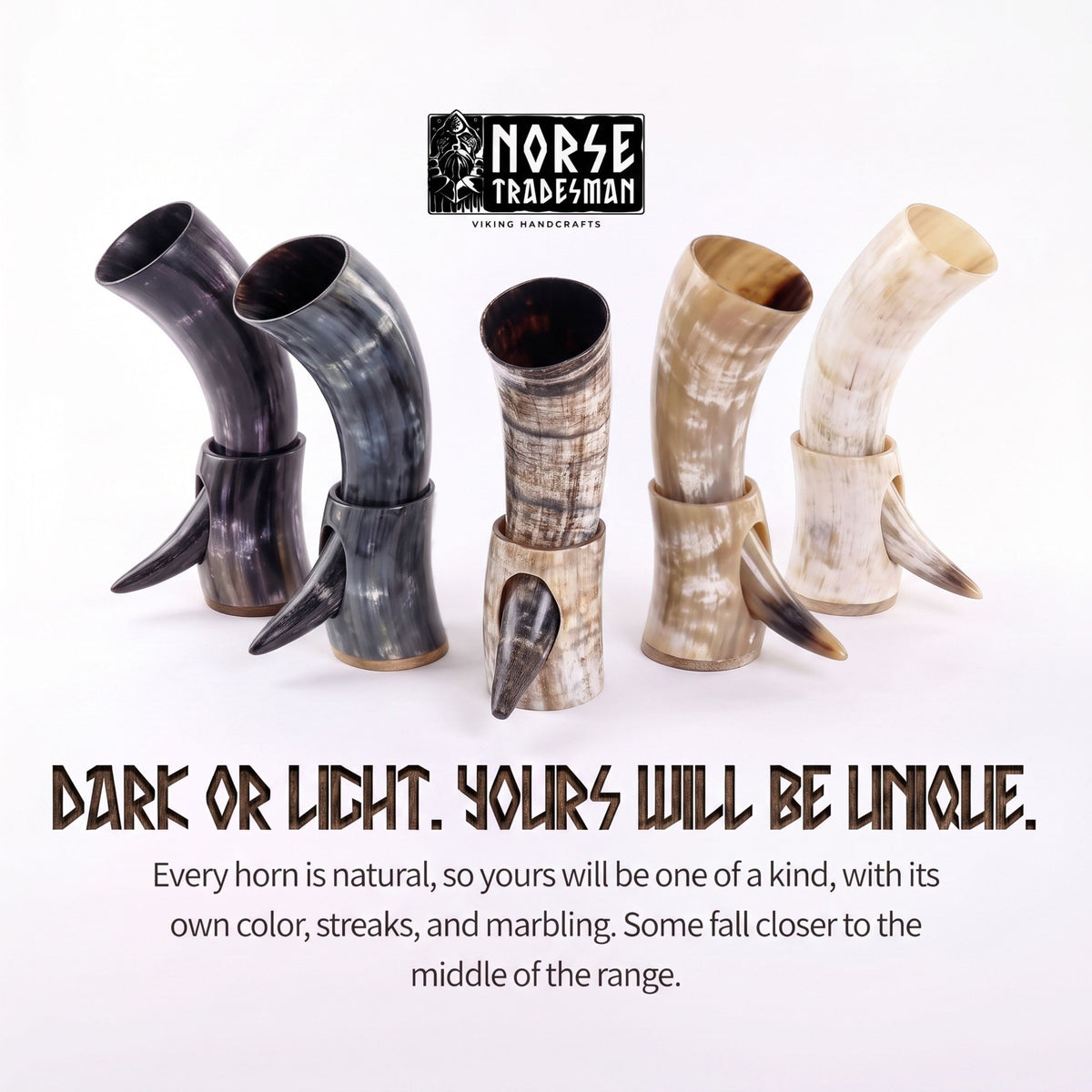 Drinking Horn Bundle with Stand & Holster