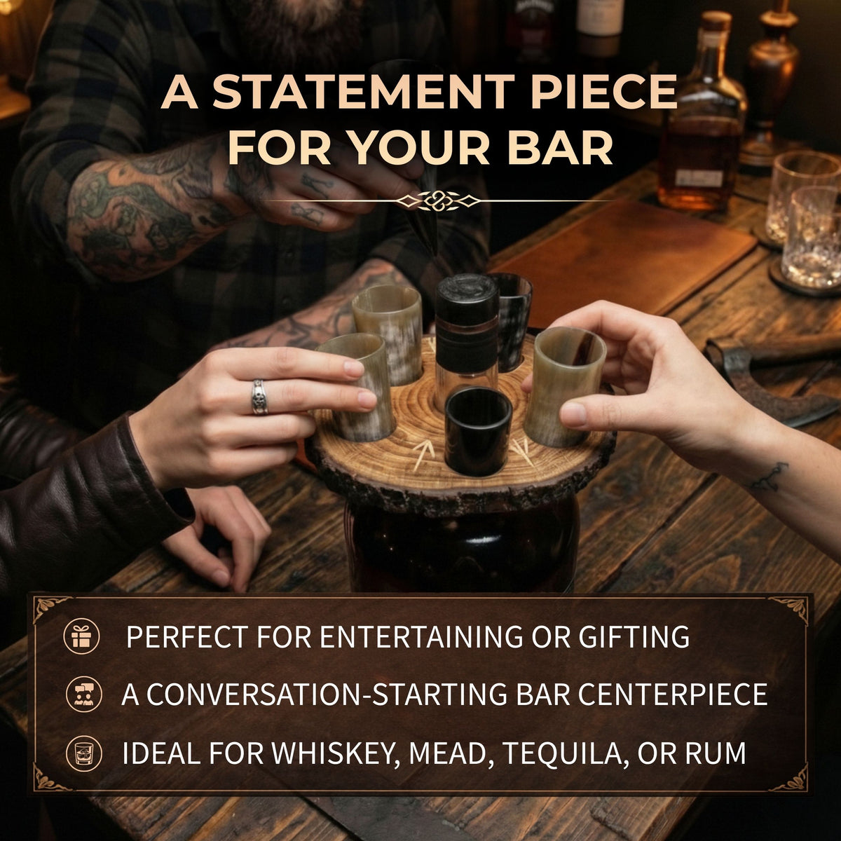 Drinking Horn Shot Glass Set