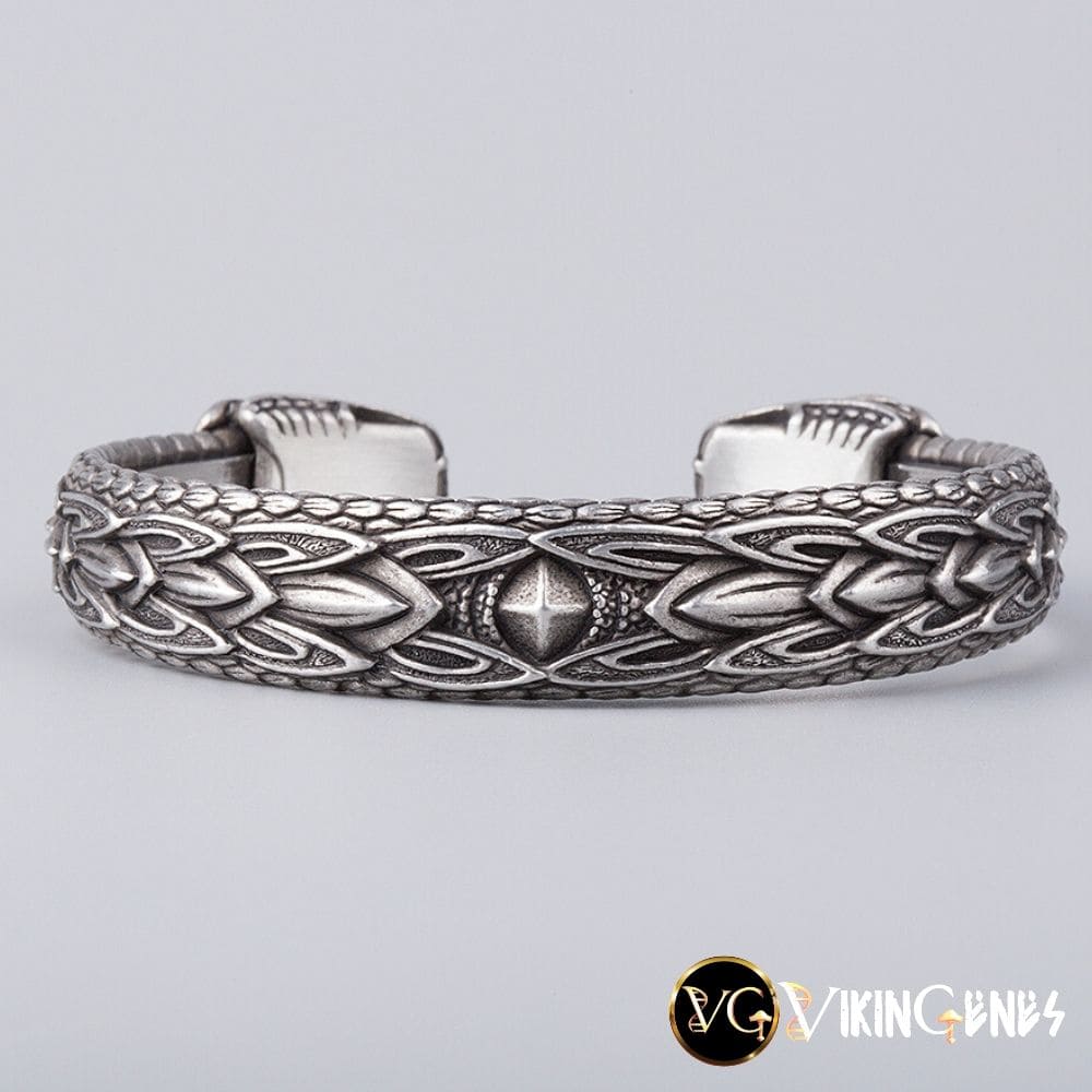 Viking Arm Ring With Midgard Serpent Jormungandr&#39;s Heads