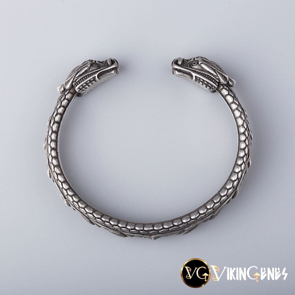 Viking Arm Ring With Midgard Serpent Jormungandr&#39;s Heads