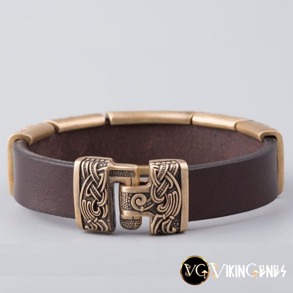 Viking Hugin &amp; Munin Leather bracelet