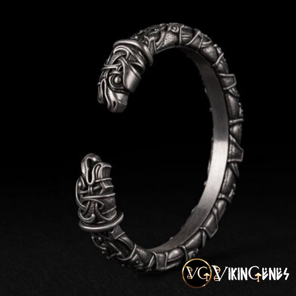 Viking Arm Ring With Odin&#39;s Ravens Hugin &amp; Munin