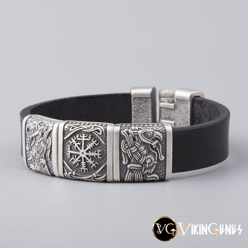 Viking Bracelet of Hugin - Vegvisir - Munin