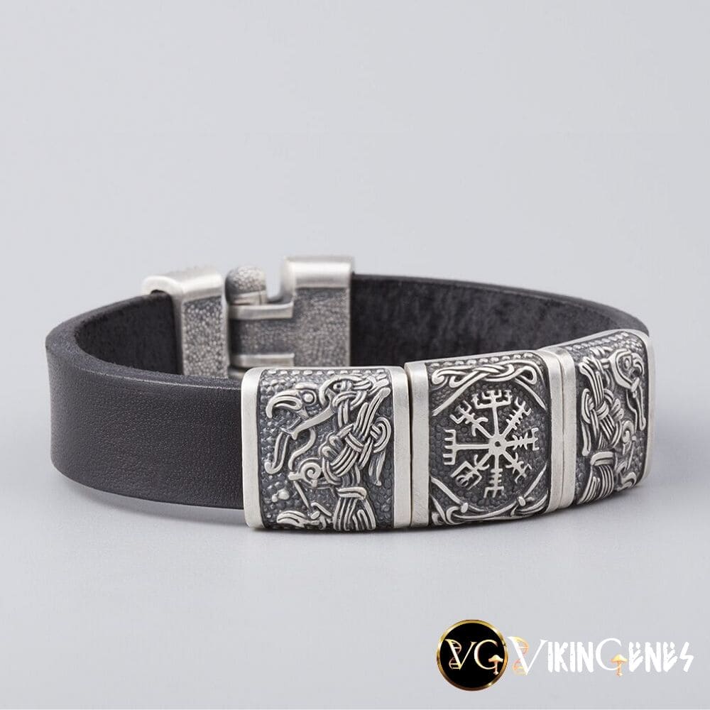 Viking Bracelet of Hugin - Vegvisir - Munin