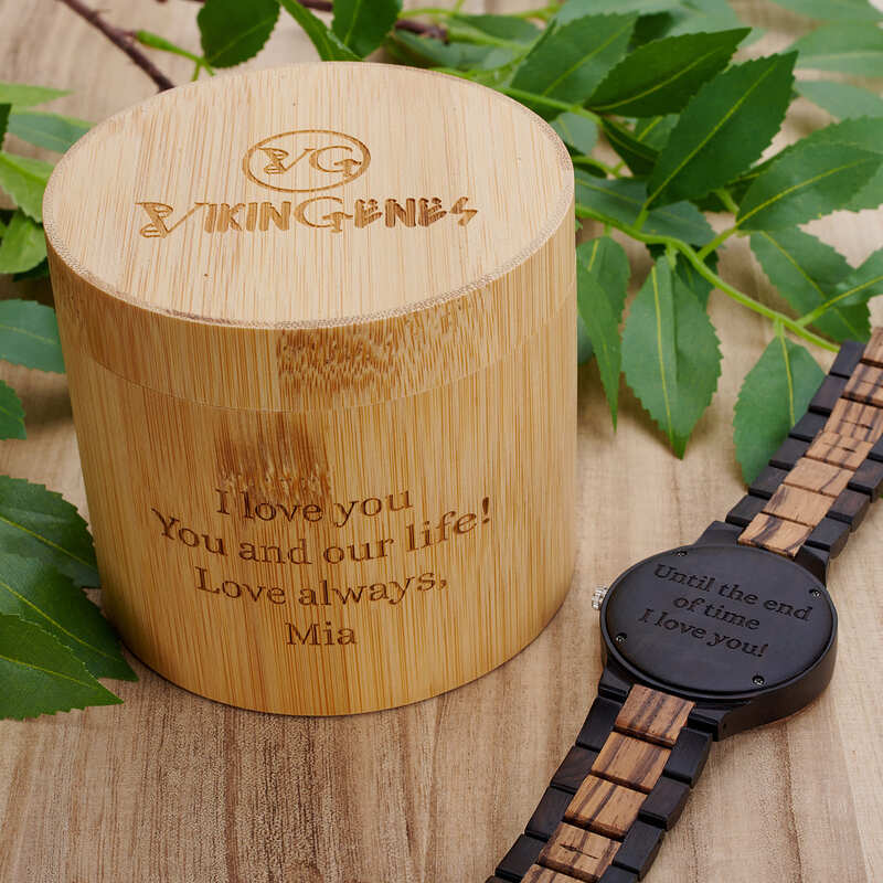 Personalized Thor's Hammer Mjölnir Handmade Wooden Watch
