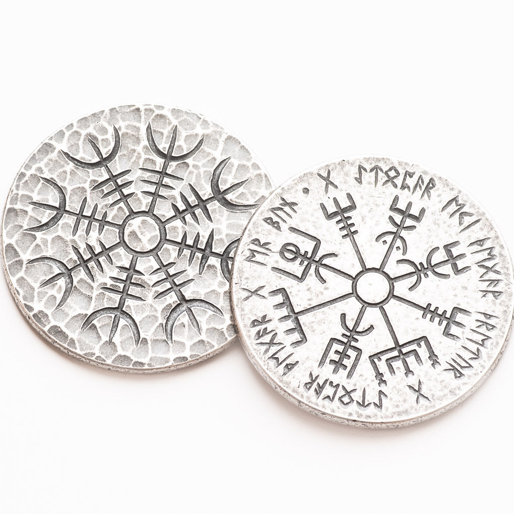 Norse Dual Stave - .999 Fine Silver Coin - Aegishjalmur Vegvisir