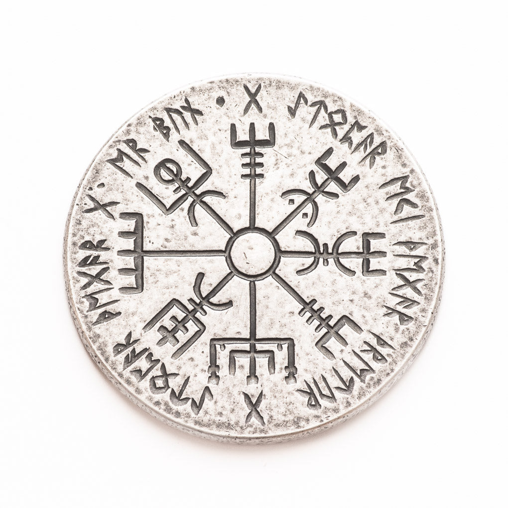 Norse Dual Stave - .999 Fine Silver Coin - Aegishjalmur Vegvisir