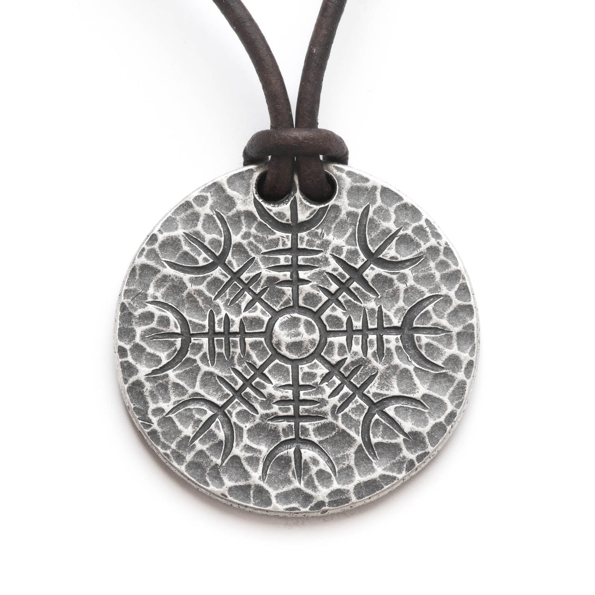 Norse Dual Stave - .999 Fine Silver Necklace - Aegishjalmur Vegvisir