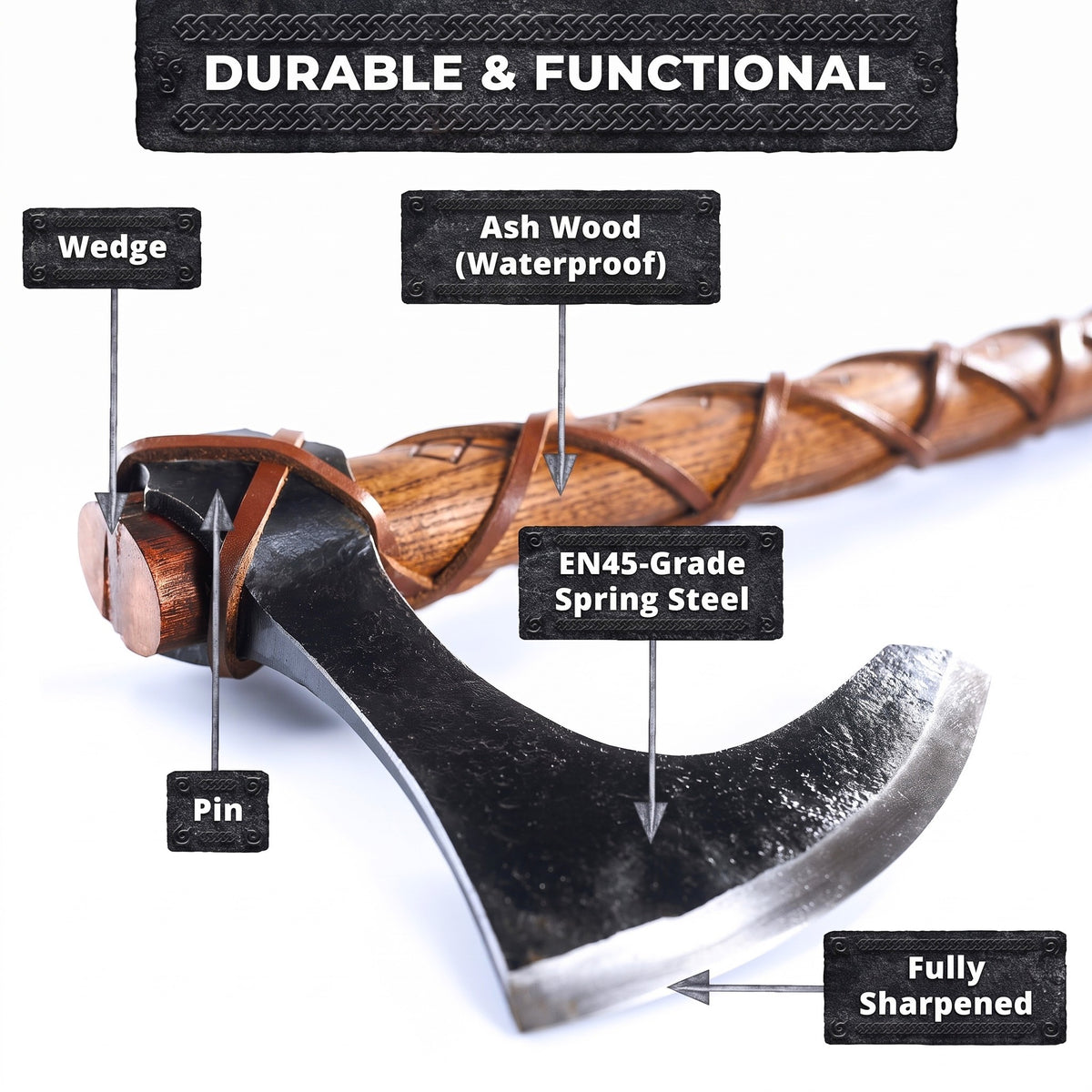Viking Bearded Axe "Skeggox" – Runic Battle Axe