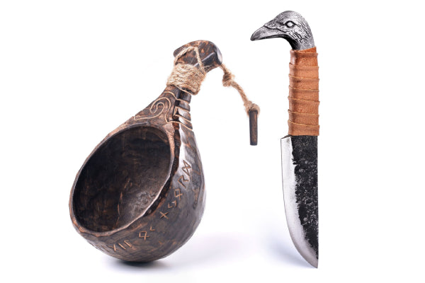 Tasse En Corne à Boire Style Viking - 500 Ml Finition Non Polie - Fabriquée à La Main En Corne De Bœuf - Livrée Avec Sac En Jute - Cadeau Unique - 4