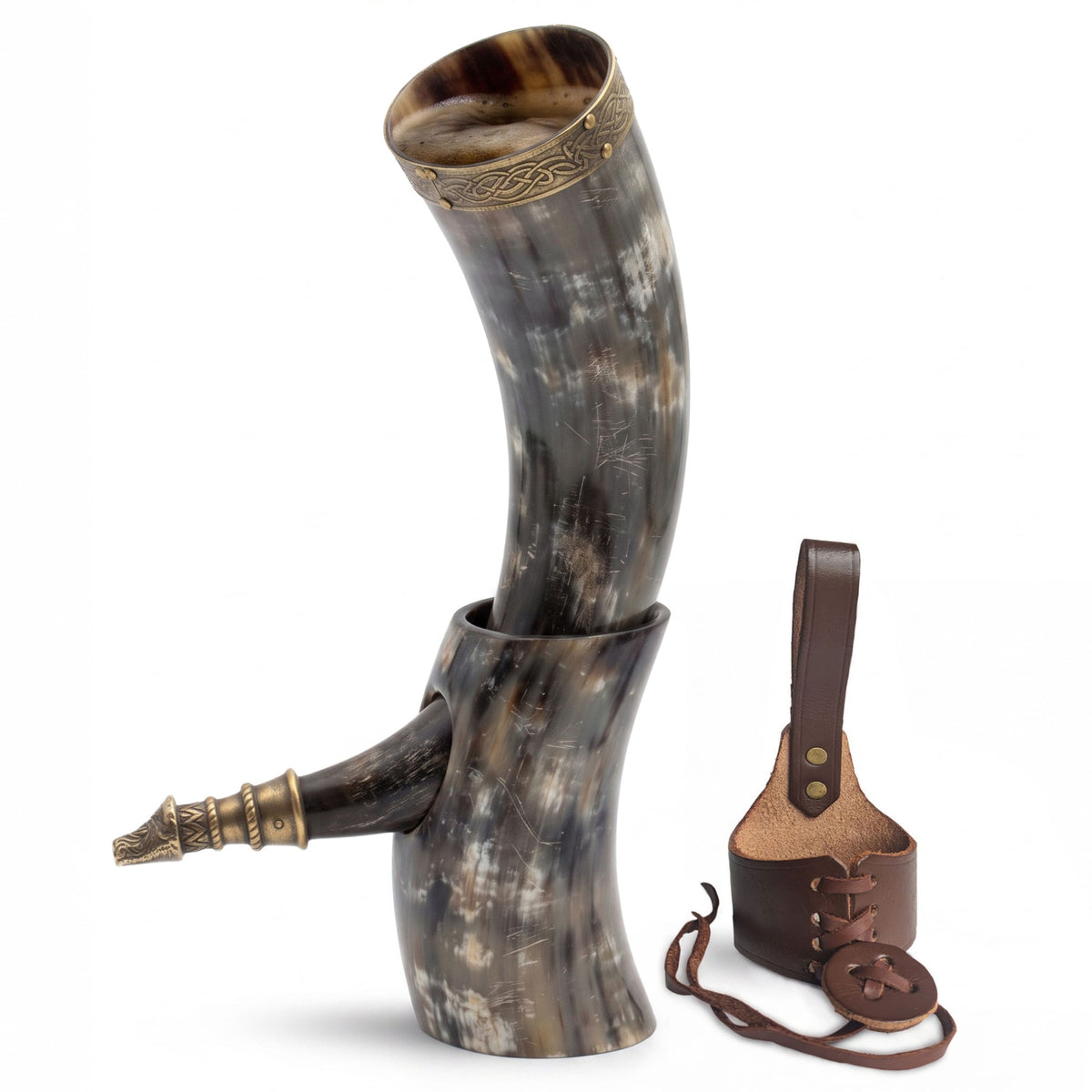 Drinking Horn Bundle with Stand & Holster