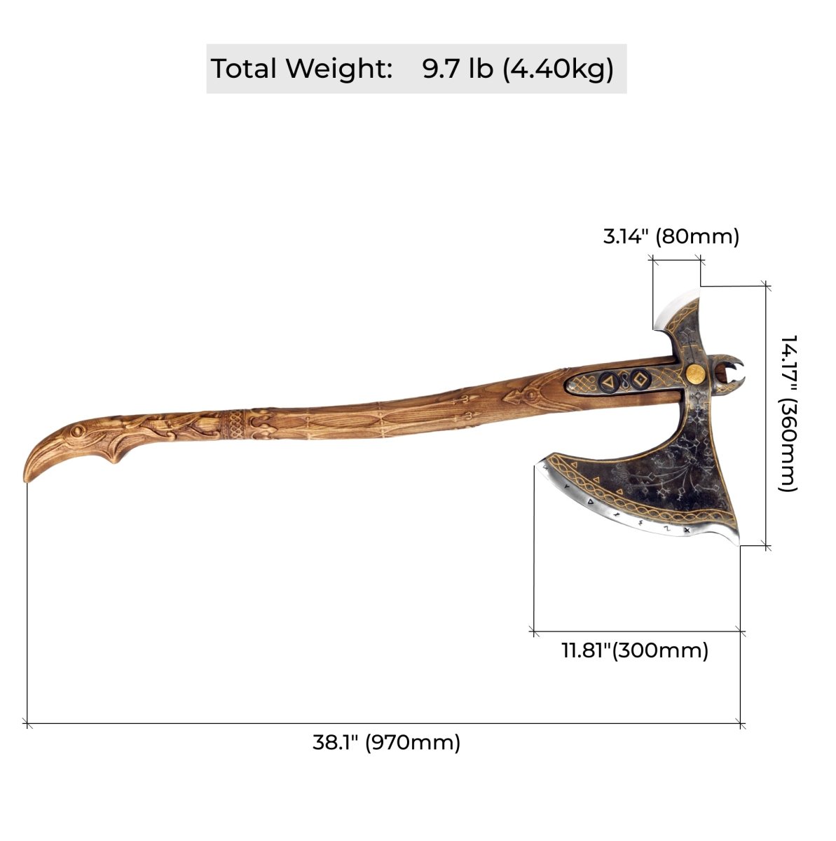 Kratos's Leviathan Axe - Glowing runes