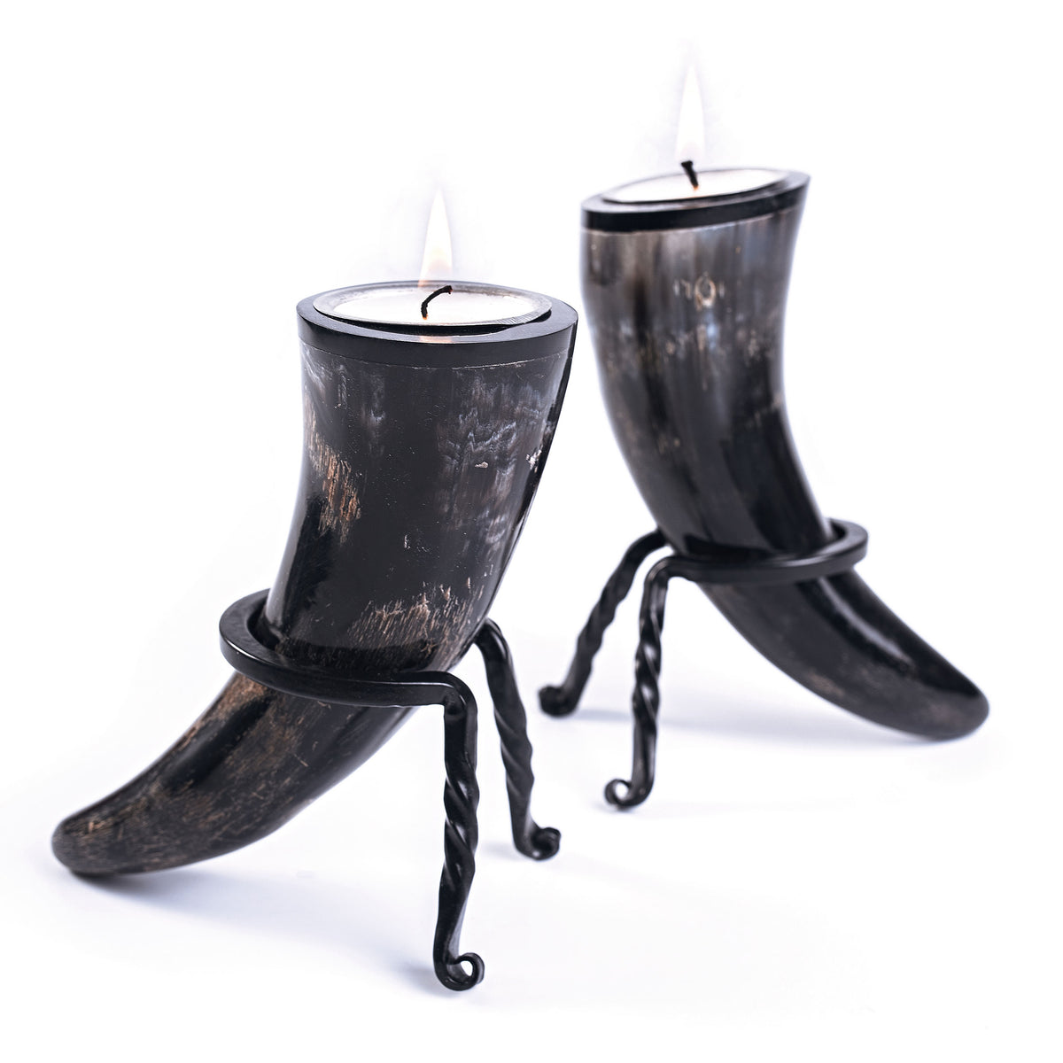 Viking Tealight Candle Horn Set