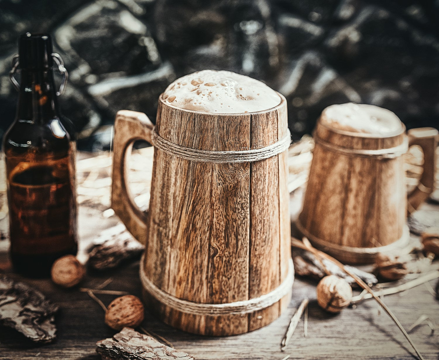Norse Tradesman Wooden Beer Mug Tankard | 100% Handcrafted