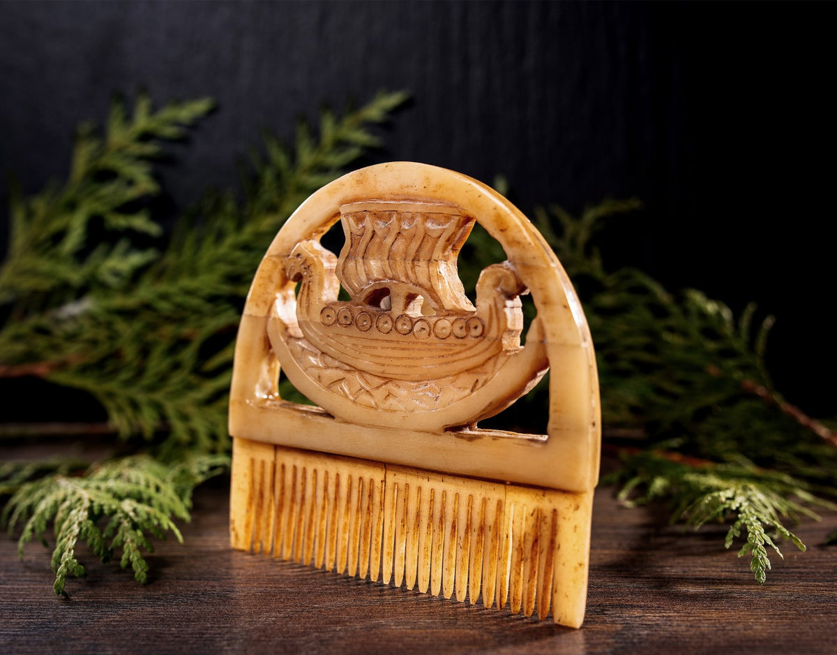 Viking Bone Beard Comb - Drakkar