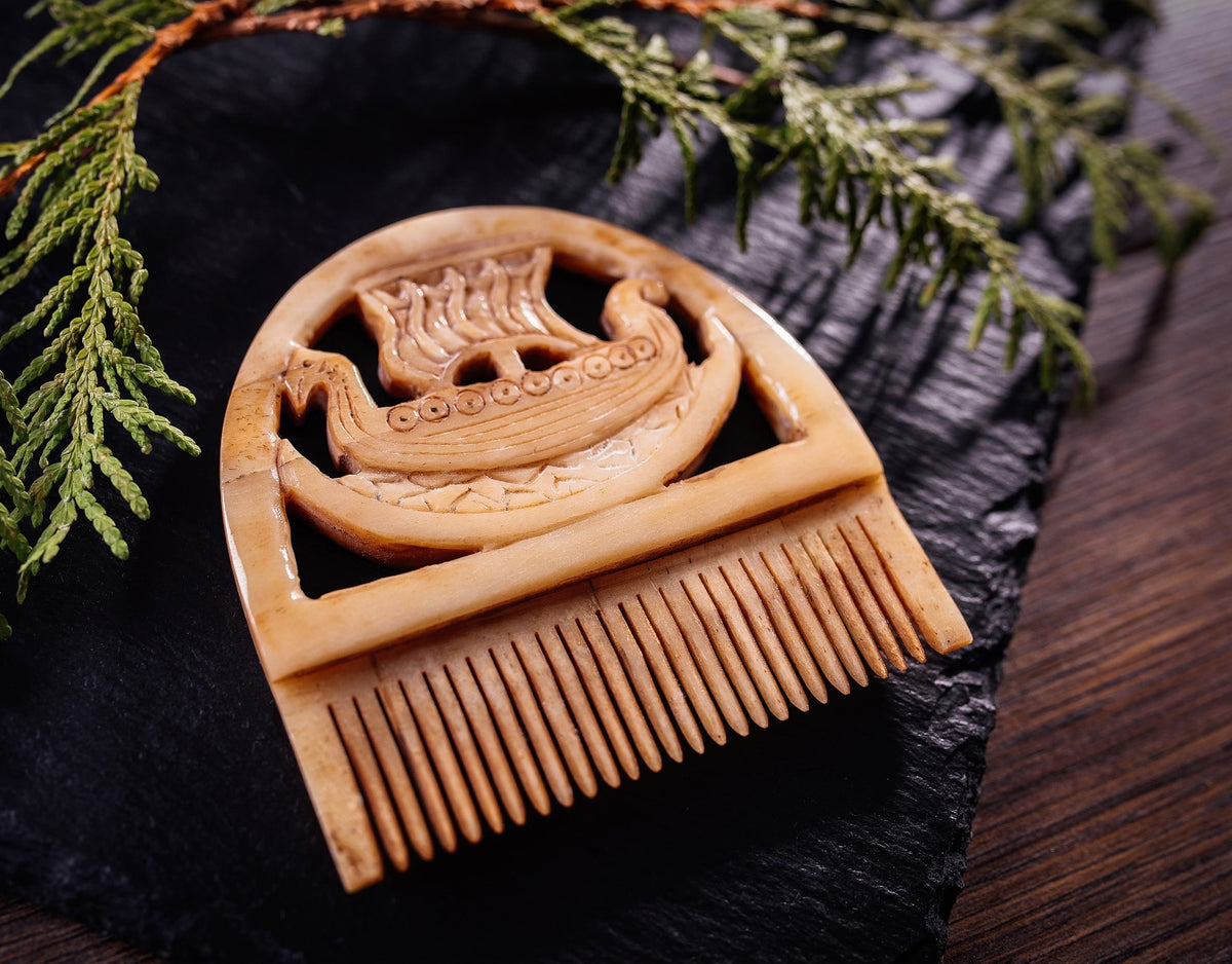 Viking Bone Beard Comb - Drakkar