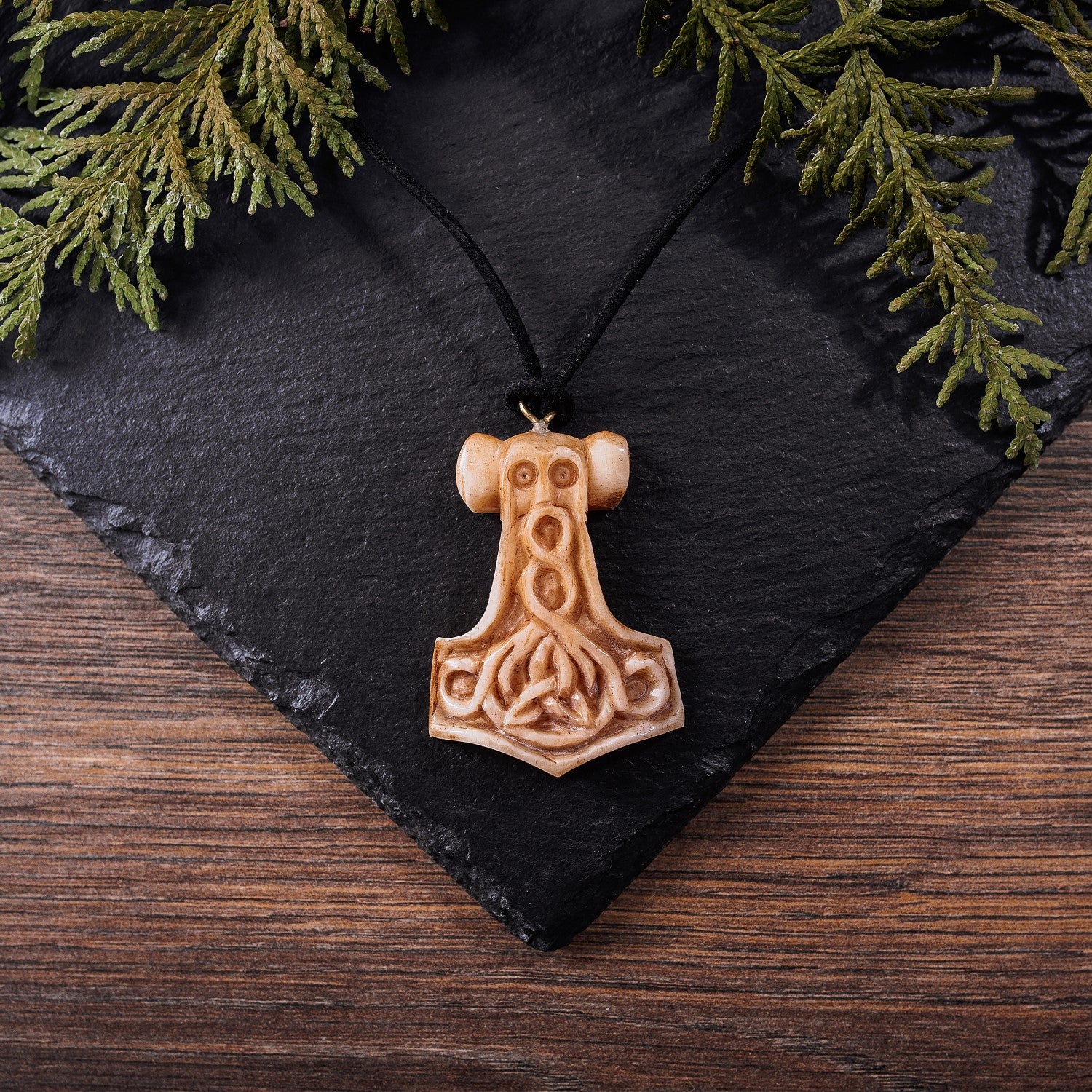 Viking Bone Pendant - Mjolnir Odinson