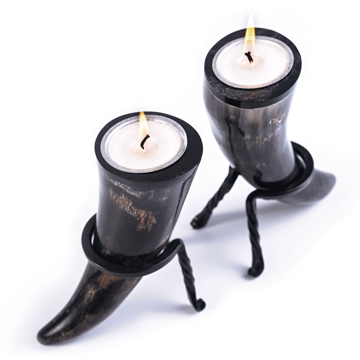 Viking Tealight Candle Horn Set