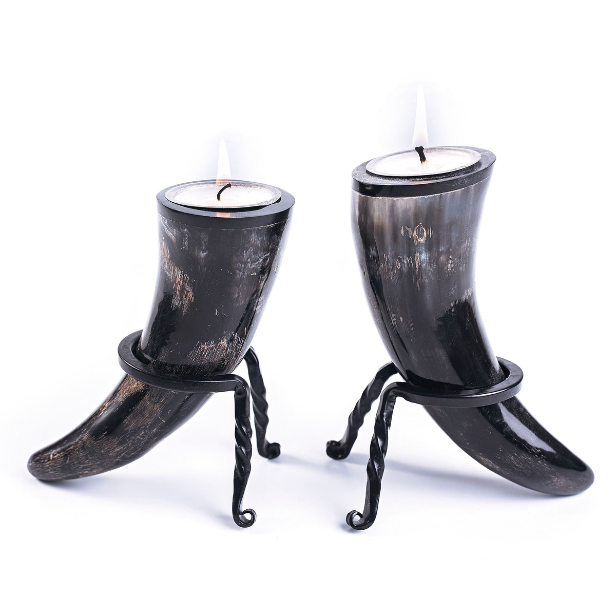 Viking Tealight Candle Horn Set